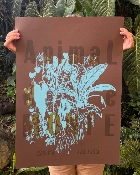 Cartel Animal de MONTE • 50 x 70 cm • Serigrafía y tipografía