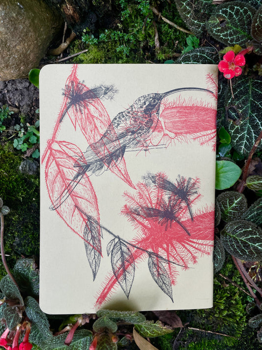 Libreta  Selviflora • Colibrí ermitaño y Flor peludita