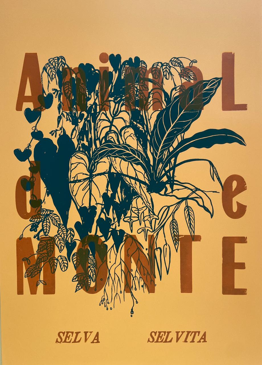 Cartel Animal de MONTE • 50 x 70 cm • Serigrafía y tipografía