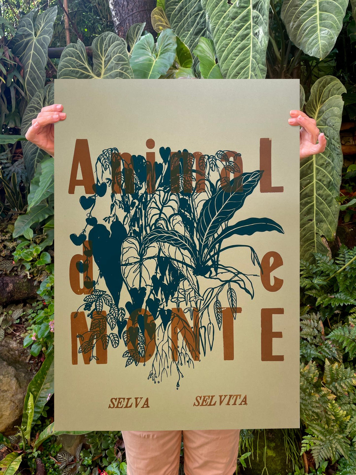 Cartel Animal de MONTE • 50 x 70 cm • Serigrafía y tipografía