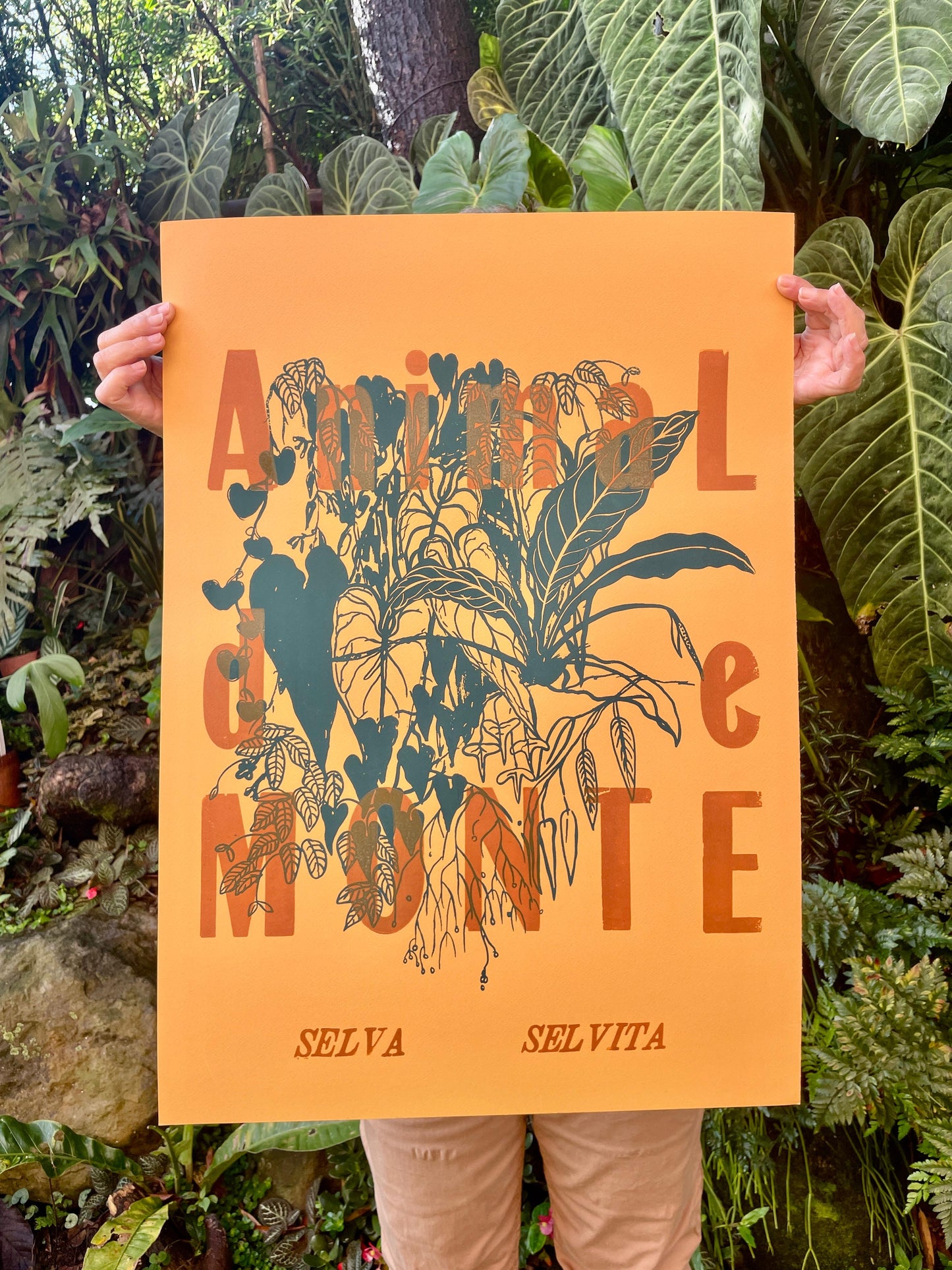 Cartel Animal de MONTE • 50 x 70 cm • Serigrafía y tipografía