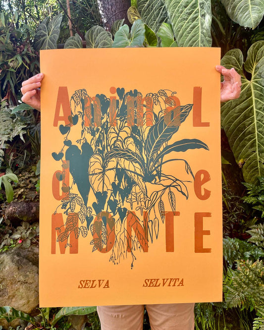Cartel Animal de MONTE • 50 x 70 cm • Serigrafía y tipografía