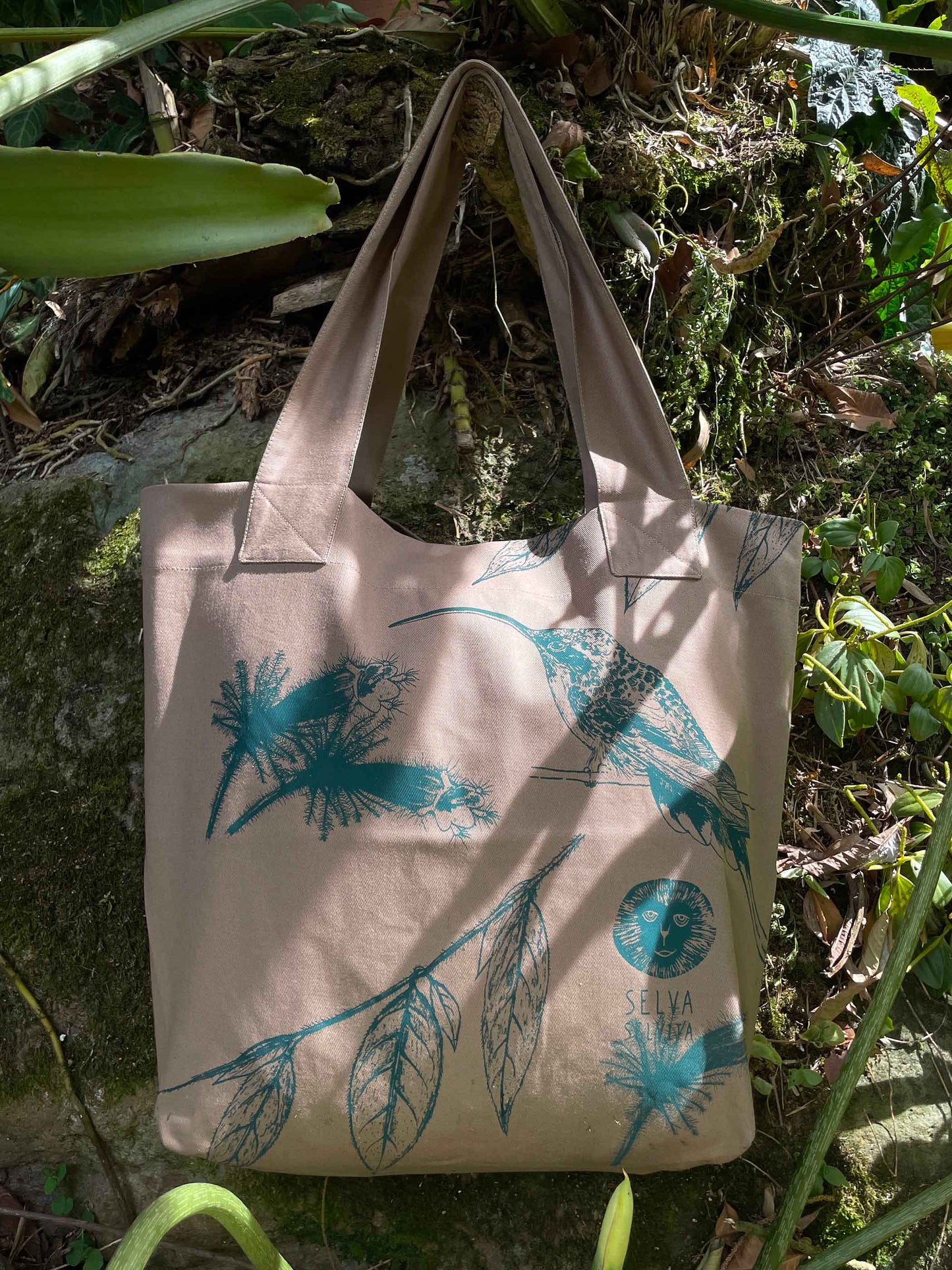 Bolsa de tela • Flor peludita - Colibrí ermitaño • Selviflora