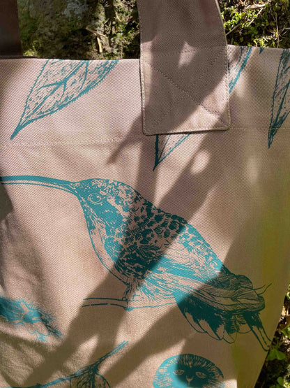 Bolsa de tela • Flor peludita - Colibrí ermitaño • Selviflora