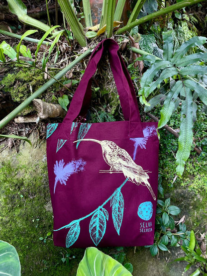 Bolsa de tela • Flor peludita - Colibrí ermitaño • Selviflora