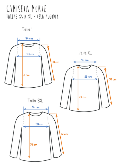 Camiseta Danta • Monte • Manga larga adultos
